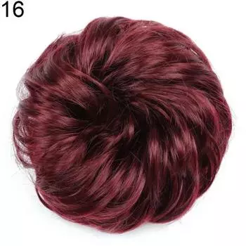10 см женский пучок удлиненная волна кудрявый небрежный пончик пучок парик 14