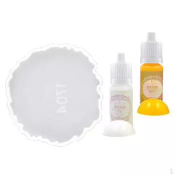 10 смоляных пигментов, смешивающих красок, эпоксидных ремесленных силиконовых форм, поднос для литья подставок Kunst White Yellow