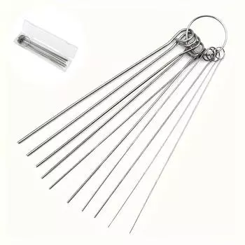 10 Stainless Steel Pins Shower Head Cleaner Set, Multi-Size Shower Head Cleaning Brush for Small Holes, Bathtub/Bathroom Accessories Cleaning Tool