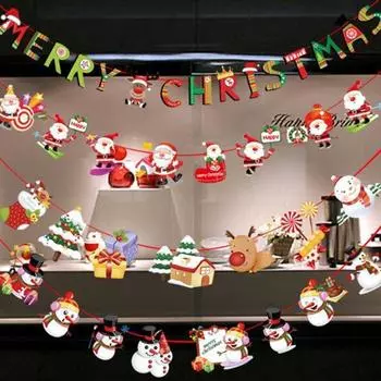 10 стилей Мультяшный флаг натяжной Рождественский флаг Рождественские украшения принадлежности 2