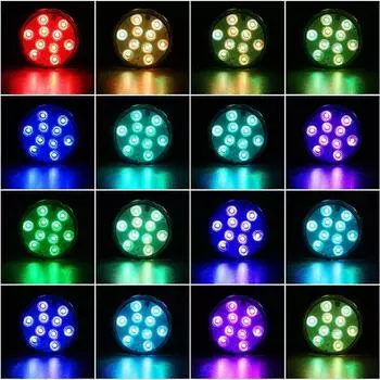 10-светодиодный светильник для бассейна с дистанционным управлением RGB для дайвинга и рыб, светодиодный подводный светильник, декоративная лампа для корабля/автомобиля, аквариума-вазы