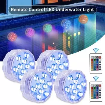 10 светодиодов RGB светодиодный подводный светильник, ночной светильник на батарейках, садовый бассейн, светильник для свадебной вечеринки, вазы, чаши