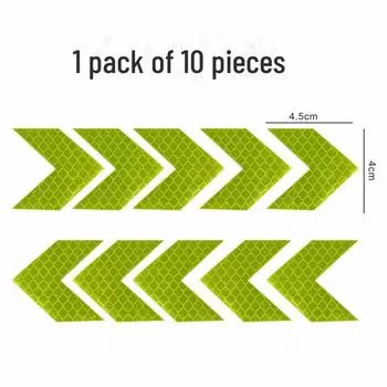 10 светоотражающих наклеек со стрелками для автомобилей и мотоциклов – водонепроницаемая предупреждающая пленка 10pcs красный