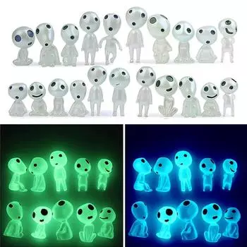 10 светящихся инопланетных орнаментов на Хэллоуин, светящихся в темноте поделок из смолы для микроландшафтного украшения сада зелёный