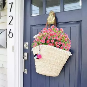 10 связок искусственных цветов, искусственные цветы ромашки для украшения на открытом воздухе, не выцветают, искусственные пластиковые цветы для сада, крыльца, оконного ящика, декор белый