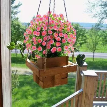 10 связок искусственных цветов, искусственные цветы ромашки для украшения на открытом воздухе, не выцветают, искусственные пластиковые цветы для сада, крыльца, оконного ящика, декор белый