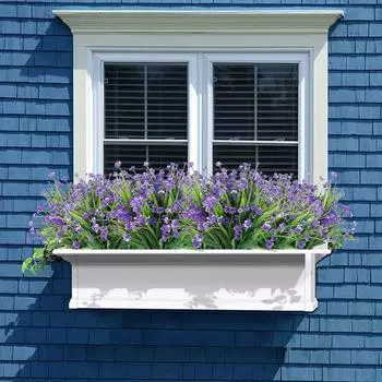 10 связок искусственных цветов, Уличные растения, устойчивые к ультрафиолетовому излучению, Зелень, кустарники, Декор для дома и свадьбы в саду белый