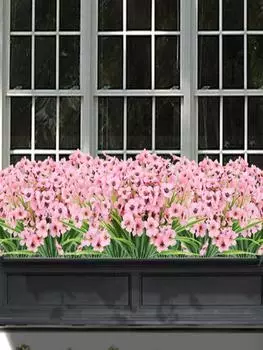 10 связок уличных искусственных цветов, устойчивых к ультрафиолетовому излучению, искусственных цветов, не выцветающих, искусственная пластиковая зелень, кустарники, растения для кухни, дома, свадьбы, сада, декор горячий розовый