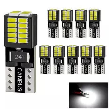 10 T10 6000K Техосмотр 26 3014 LED для автомобильных ламп Светодиоды, Белый, Яркость, Соответствует, Чипы, 12В, Габаритный/Номерной знак/Место номера/Салонный (белый)