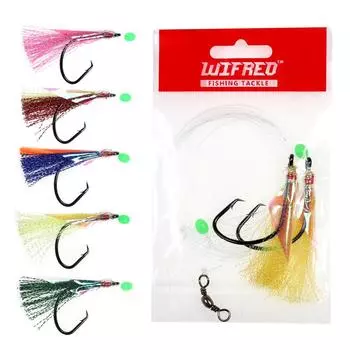 10 упаковок 4/0 Sabiki Rig, мигалка для морской рыбалки, 2 комплекта рыболовных крючков, Snapper Tarakihi, скумбрия, приманка для морской рыбалки