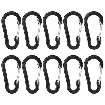 10 упаковок / 5 упаковок карабинов Мини-брелок из алюминиевого сплава Карабин D-образные кольца для кемпинга Пешего туризма Рыбалка С рюкзаком
