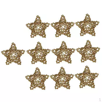 10 упаковок больших декоративных плетеных шаров из ротанга со звездами 8cm