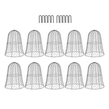 10 упаковок черного садового колпака из проволочной сетки, утолщенного строительного защитного покрытия для растений, колпака из проволочной сетки для сада