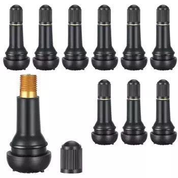 10 упаковок/лот, бескамерный клапан для шин, простая установка и хорошая герметичность, черный автомобильный резиновый клапан