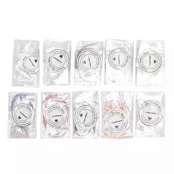 10 упаковок металлизированных ниток для вышивки своими руками, разноцветные, глянцевые, диаметр 1 мм, набор для вышивки