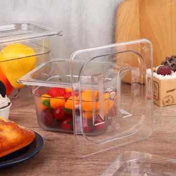 10 упаковок прозрачных крышек для пищевых кастрюль размером 1/6 из поликарбоната, универсальная пищевая кастрюля с ручкой Li 10pcs