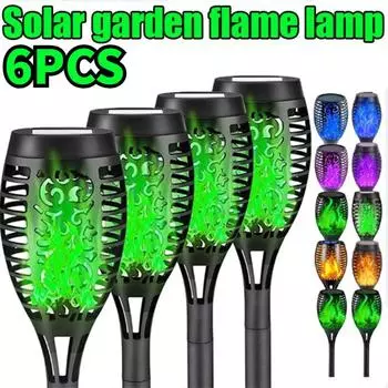 10 Вт 6 шт. солнечные садовые огни пламени, наружное освещение, флуоресцентные фонари для газонов, плащи, украшения для дорог во дворе, рождественское освещение 8w-purple--6pcs