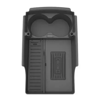 10 Вт автомобильное беспроводное зарядное устройство центральная консоль ящик для хранения противоскользящий салон автомобиля центральная консоль ящик для хранения для Tesla Model S Model X CHINA