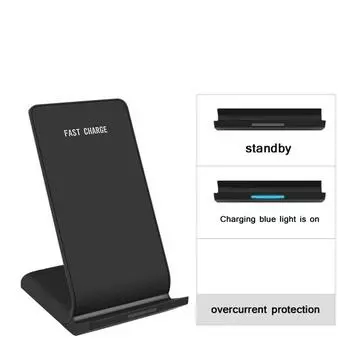 10 Вт беспроводная быстрая зарядка кронштейн для мобильного телефона двойная катушка офисный настольный вертикальный кронштейн для беспроводной быстрой зарядки