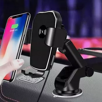 10 Вт Беспроводное Автомобильное Зарядное Устройство Автоматическая Гравитационная Быстрая Зарядка Держатель Телефона Крепление Для Iphone 14 13 12 11 Xr Xs 8 Samsung S22 S21 чёрный