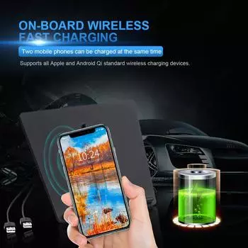 10 Вт беспроводное зарядное устройство для Tesla Model 3 2017 2018 2019 2020 аксессуары, двойная зарядная панель для телефона, центральная консоль автомобиля, интерьер чёрный