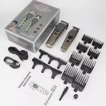 10 Вт профессиональный парикмахер + 7 Вт парикмахерская резьба прецизионная стальная лезвие ЖК-дисплей питания металл коричневый