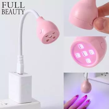 10 Вт USB быстрая сушилка для ногтей УФ-светодиодная лампа для ногтей с 5 светодиодами УФ-гель Цветок лотоса