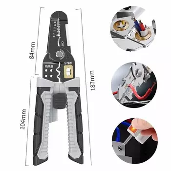 10 в 1 автоматический инструмент для зачистки проводов электрический инструмент для зачистки кабеля резак многофункциональный инструмент для зачистки и обжима клемм ручной инструмент чёрный