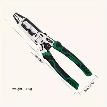 10 в 1 плоскогубцы для электрика, многофункциональные плоскогубцы для зачистки проводов, остроконечный нос для резки проволоки, пресс-клещи для электрика 19303 темно-зеленого