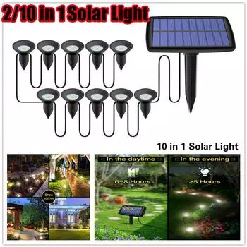 10 в 1 солнечный свет RGB фонари на открытом воздухе IP65 водонепроницаемый солнечный свет для газона солнечный свет для украшения садовой дорожки и бассейна 2 light