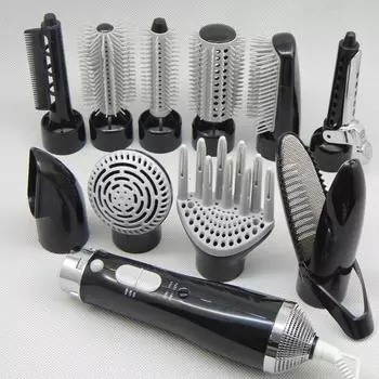 10 в 1, создающий объем фен, расческа, мощный набор инструментов для укладки волос, может выпрямить волосы, не повреждая волосы темно-синий