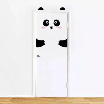 10 видов мультяшных милых животных, панды, кошки, дверная наклейка для детской комнаты, украшение на стены, домашний декор, настенная наклейка Dog