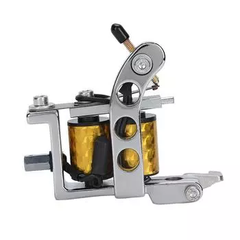 10 Wraps Coils Machine Professional Liner & Shader Body Art Tattoo Machine Device(Gold ) серебряный