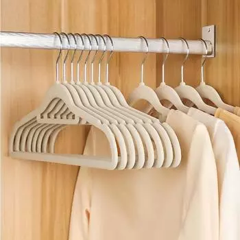 10 высококачественных бархатных противоскользящих вешалок для экономии места Органайзер для гардероба для организации специальной одежды для домашнего использования розовый