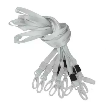 10 x Серый полиэстеровый ремешок для бейджа с пластиковой застежкой серый