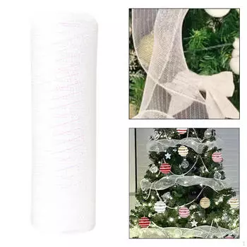 10 Yard Christmas Ribbon Mesh Roll for Crafting And Gift Wrapping Style A