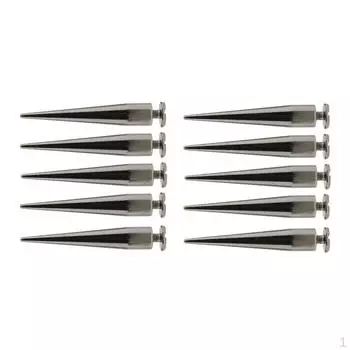 10 заклепок с конусом для одежды в стиле панк из кожи и кожи Silver