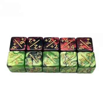 10 жетонов для счетчика кубиков, кубики D6, совместимые с аксессуарами для карточных игр