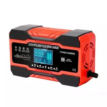 10A/24V 5A полностью автоматическое зарядное устройство для автомобильного аккумулятора 7-ступенчатая интеллектуальная быстрая зарядка импульсный ремонт для AGM GEL WET Acid LCD дисплей