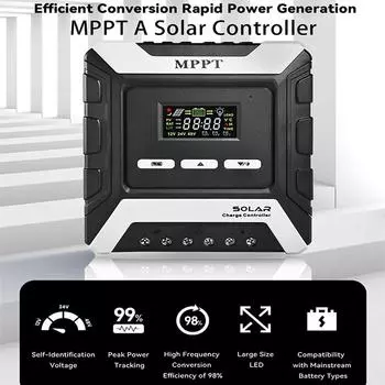 10A/30A/60A/80A MPPT солнечный контроллер цветной ЖК-экран солнечный контроллер зарядки вход 12/24/48 В автоматическая идентификация 10A