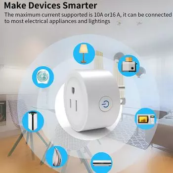 10A умная розетка Wi-Fi, американская вилка, телефонное приложение, дистанционное голосовое управление, 100-240 В, беспроводной таймер, переключатель, розетка для Alexa Google Home Auto US Plug