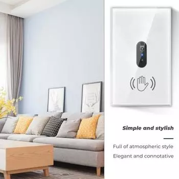 10A Умные настенные выключатели света США Датчик ручного взмаха Инфракрасный датчик Переключатель Стеклянная панель дисплея Нужен нейтральный провод Не требуется касание 1pc blakc