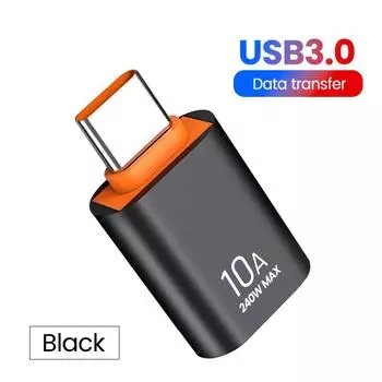 10A USB 3.0 к Type C адаптер OTG Type C папа к USB мама конвертер для ноутбука Xiaomi Samsung USBC адаптер быстрой зарядки Type C to USB-Black