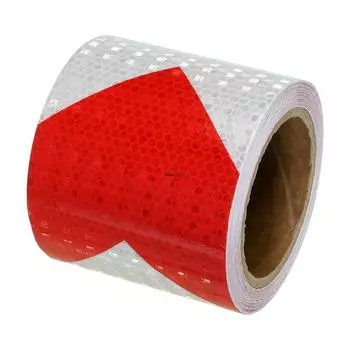 10CM*5M Red White Arrow High Visibility Reflective Tape Self-Adhesive Stickers Conspicuity Safety Warning Sheeting For Car Truck