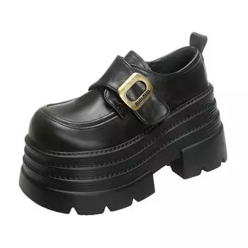 10CM Autumn Women Chunky Nop-slip Sneakers Loafers High Heels Platform 2025 New Spring Hook-loop Casual Shoes Flats Woman 34