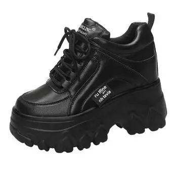 10CM Women Chunky Sneakers 2025 Autumn Breathable Mesh Casual Shoes Wedge Heels Platform Shoes Chaussures Femme Sports Dad Shoes 34