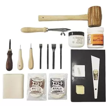 10cube Leathermart Набор инструментов для работы с кожей, полный комплект из 18 предметов [Сделано в Японии]