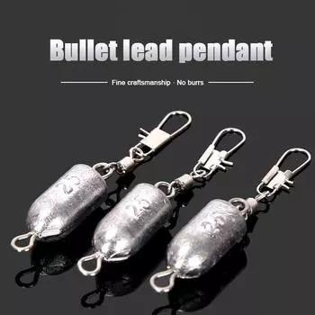 10G/15G/20G/25G/30G/40G/50G/60G/70G/80G/100G пулевидной формы двойной кольцо рыболовный свинцовый грузило с коннектором для рыбалки на открытом воздухе