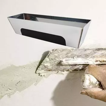 10inch 16inch Stainless Steel Mud Pan with Anti Slip Pad for Woodworking DIY Mud Pan Heavy duty Drywall Plaster Mud Pan Scraping 10inch