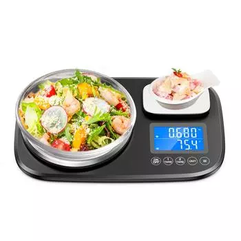 10Kg 1g Kitchen Scale With Double Pan Electronic Digital Coffees Scale 1Kg Multi-function Food Scale Measures Tool чёрный